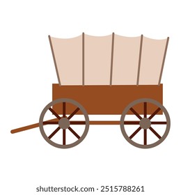 Wild West. Cart white background, isolate