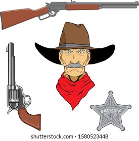 wild west collection ilustration vector
