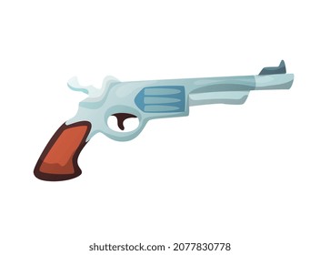 Wild west cowboy composition with isolated image of pistol on blank background vector illustration