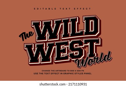 Wild West Cowboy Editable Text Effect Template