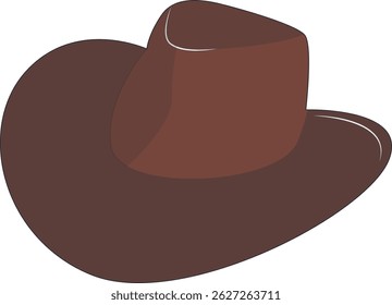 Wild West Cowboy Hat Illustration with Flat Cartoon Style. Isolated on White Background.