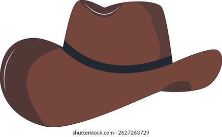 Wild West Cowboy Hat Illustration with Flat Cartoon Style. Isolated on White Background.