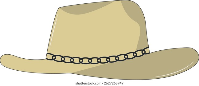Wild West Cowboy Hat Illustration with Flat Cartoon Style. Isolated on White Background.