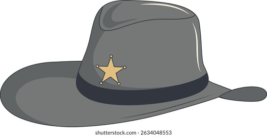 Wild West Cowboy Hat Isolated on White Background. Flat Cartoon Vector Illustration