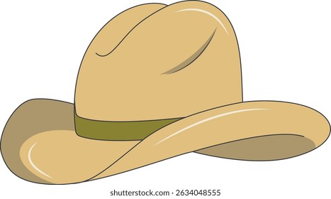 Wild West Cowboy Hat Isolated on White Background. Flat Cartoon Vector Illustration