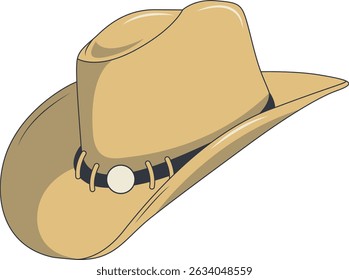 Wild West Cowboy Hat Isolated on White Background. Flat Cartoon Vector Illustration