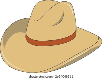 Wild West Cowboy Hat Isolated on White Background. Flat Cartoon Vector Illustration