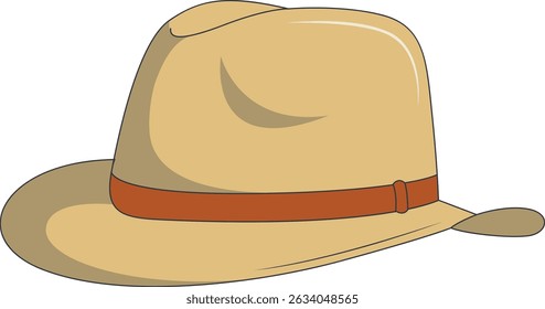 Wild West Cowboy Hat Isolated on White Background. Flat Cartoon Vector Illustration