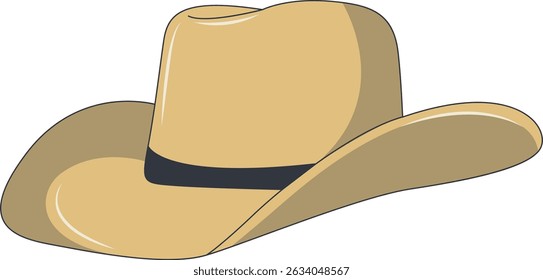 Wild West Cowboy Hat Isolated on White Background. Flat Cartoon Vector Illustration