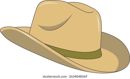 Wild West Cowboy Hat Isolated on White Background. Flat Cartoon Vector Illustration