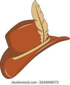 Wild West Cowboy Hat Isolated on White Background. Flat Cartoon Vector Illustration