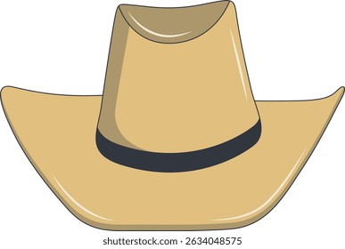 Wild West Cowboy Hat Isolated on White Background. Flat Cartoon Vector Illustration