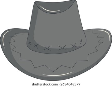 Wild West Cowboy Hat Isolated on White Background. Flat Cartoon Vector Illustration