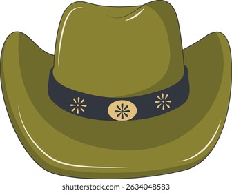 Wild West Cowboy Hat Isolated on White Background. Flat Cartoon Vector Illustration
