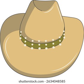 Wild West Cowboy Hat Isolated on White Background. Flat Cartoon Vector Illustration