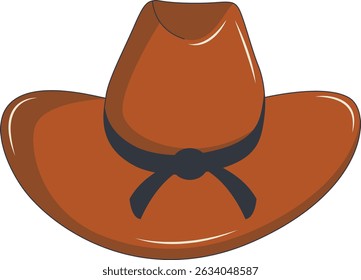Wild West Cowboy Hat Isolated on White Background. Flat Cartoon Vector Illustration