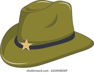 Wild West Cowboy Hat Isolated on White Background. Flat Cartoon Vector Illustration