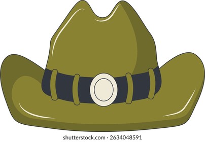 Wild West Cowboy Hat Isolated on White Background. Flat Cartoon Vector Illustration