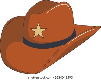 Wild West Cowboy Hat Isolated on White Background. Flat Cartoon Vector Illustration