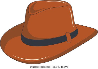 Wild West Cowboy Hat Isolated on White Background. Flat Cartoon Vector Illustration