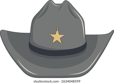 Wild West Cowboy Hat Isolated on White Background. Flat Cartoon Vector Illustration