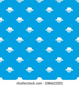 Wild west cowboy hat pattern vector seamless blue repeat for any use