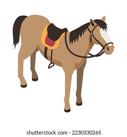Wild west cowboy local american saloon isometric composition with isolated vintage style image vector illustration