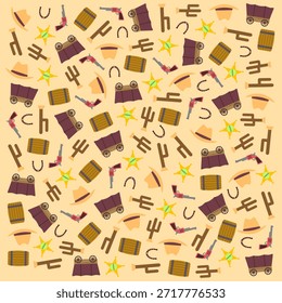 Wild west cowboy seamless pattern