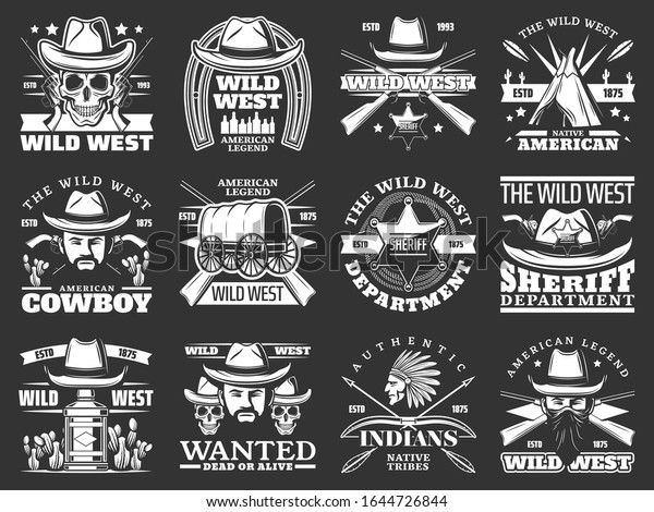 Wild West Cowboy Sheriff Skull Vector Stock Vector (Royalty Free ...