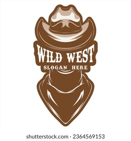 Wild West Cowboy Vintage Brown Logo Emblem
