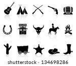 Wild West & Cowboys icons set