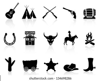 Wild West & Cowboys icons set