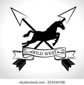 Wild west culture graphic design, vector illustration eps10
