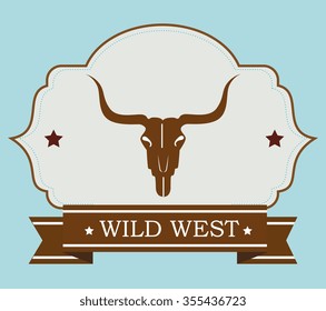 Wild west culture graphic design, vector illustration eps10