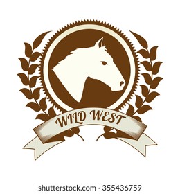Wild west culture graphic design, vector illustration eps10