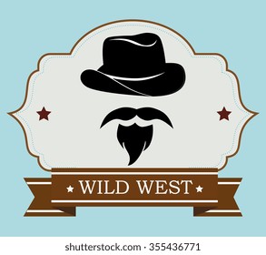 Wild west culture graphic design, vector illustration eps10