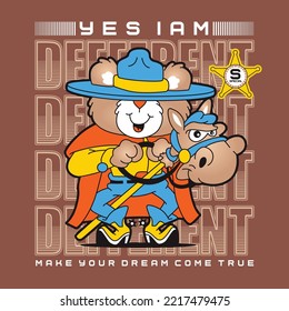 wild west cute animal cartoon vector  illustration