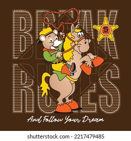 wild west cute animal cartoon vector  illustration