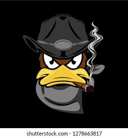 wild west duck mascot logo