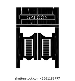 Wild West elements in modern decoration style. Western-themed vector illustration. Monochrome style.