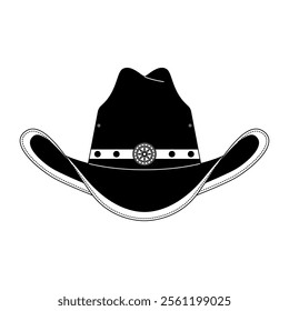 Wild West elements in modern decoration style. Western-themed vector illustration. Monochrome style.