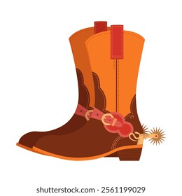 Wild West elements in modern decoration style. Western-themed vector illustration.