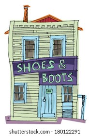 wild west facade - cartoon