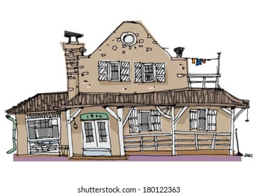 wild west facade - cartoon