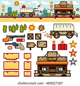 Wild West flat game level kit