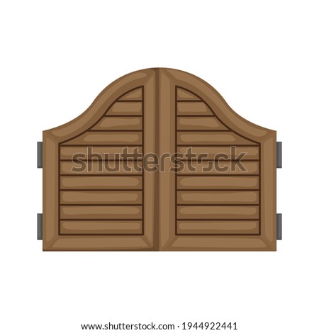 Wild west flat icon. Accessorie or object game and app ui icon. Saloon wooden gate