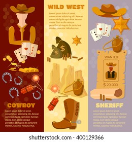 Wild west flat style banner art