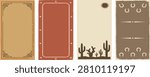 Wild west frames, rustic borders, desert elements, cowboy motifs