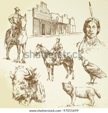 wild west - hand drawn collection