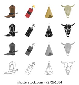 Wild, west, history and other web icon in cartoon style.Nature, travel, prairie, icons in set collection.